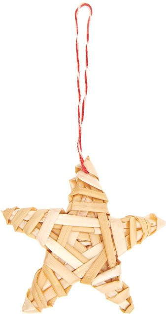 Rico Design Strohstern-Set als hängender Christbaumschmuck, B/H: 5 x 5 cm - Bild 1