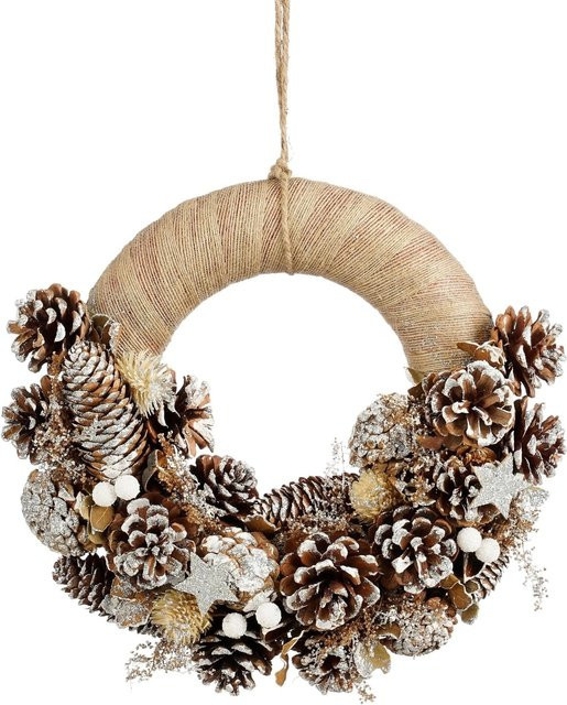 Mica Decorations Kranz Declan Weiß für Weihnachten und ganzjährig, Tiefe: 9 cm, Durchmesser: 34 cm - Bild 1