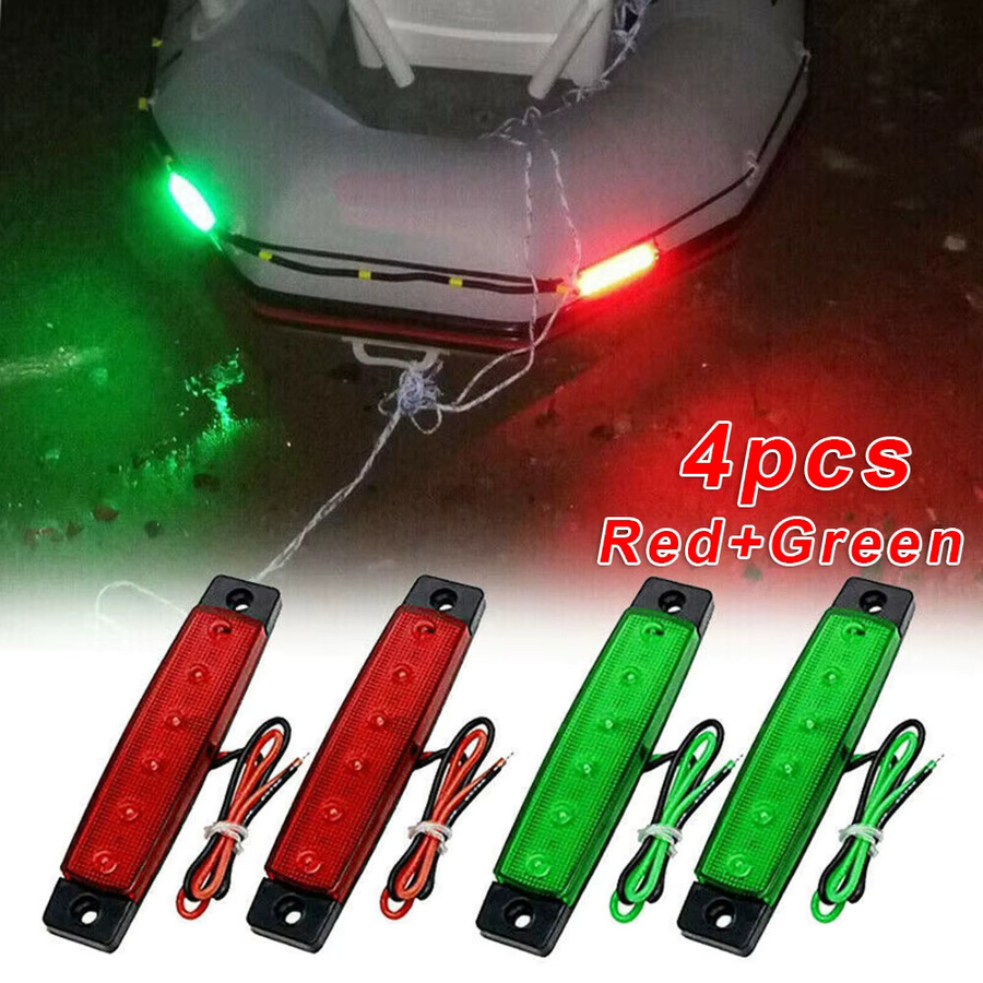 SUITU 4er-Set LED Boot-Navigationslichter wasserdicht in Rot und Grün für Marine, Yacht, Kajak und Segelboot - Bild 3