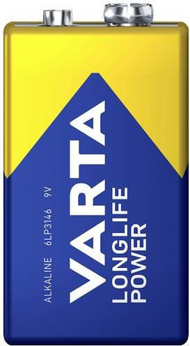 Varta Longlife Power 9V Block-Batterie Alkali-Mangan 580 mAh 2er-Pack - Bild 1