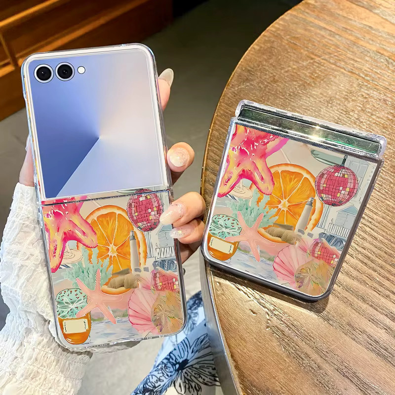 Transparente Handyhülle mit glitzerndem Kristallkugel-Bogenmuster für Samsung Galaxy Z Flip 7 FE, Z Flip 6, Z Flip 5, Z Flip 4 und Z Flip 3 - Bild 2
