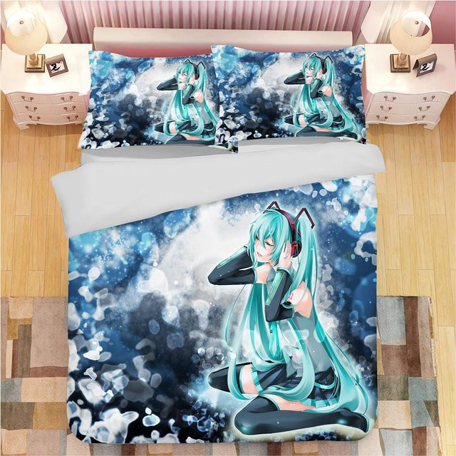 Hatsune Miku Anime Bettwäsche Set aus 100% Polyester, Multicolor, B/H: 140 x 210 cm - Bild 1