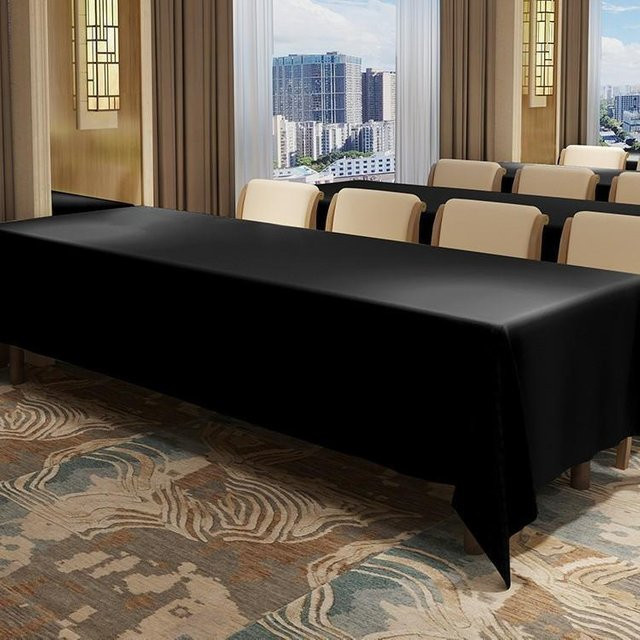 Wasserdichte und knitterarme Tischdecke von JMG Household Supplies in Schwarz, Rechteckig, B/T: 120 x 180 cm - Bild 1