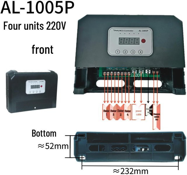 Aolei Ölfreier Luftkompressor-Regler 220V1005P in Schwarz mit Hochleistungsmotorschutz und verzögertem Start - Bild 1