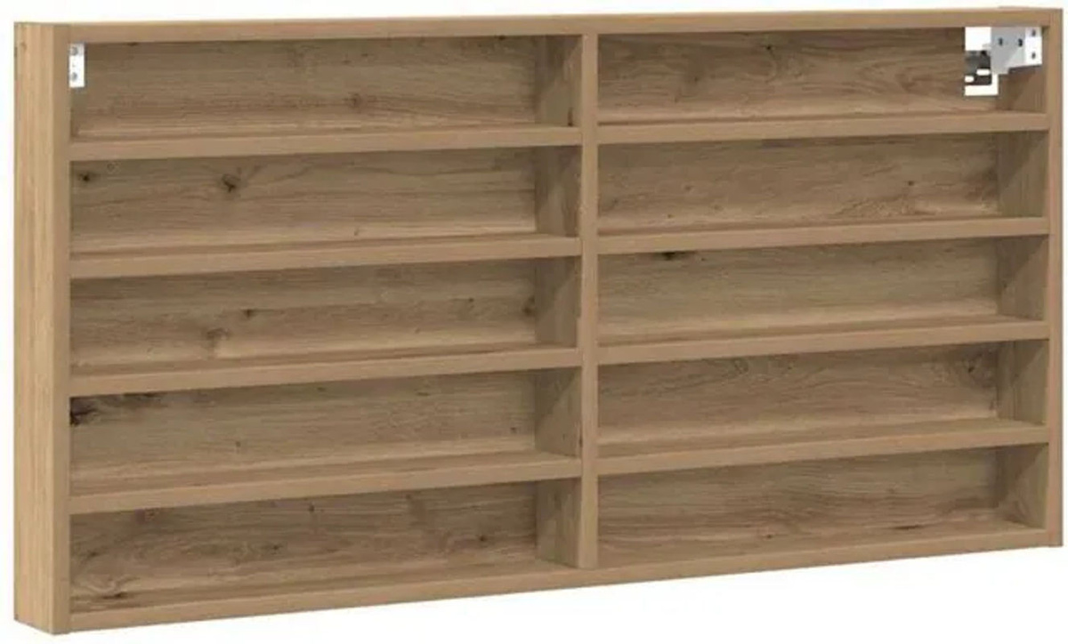Vidaxl Hängevitrine Wandregal Eiche Natur Braun, B: 100 cm, H: 50 cm, T: 8.5 cm - Bild 1