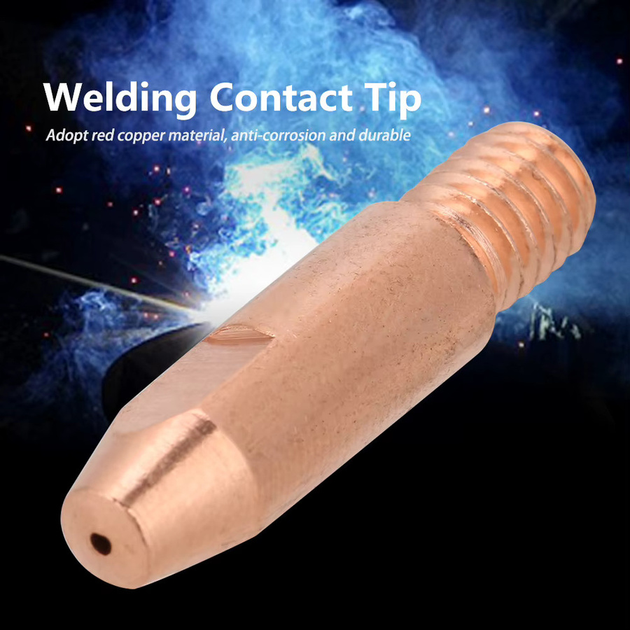 20 Stück Kupfer-Kontaktspitzen M6 für Binzel 24KD MIG/MAG Schweißbrenner aus Messing in Gold und Braun - Bild 2