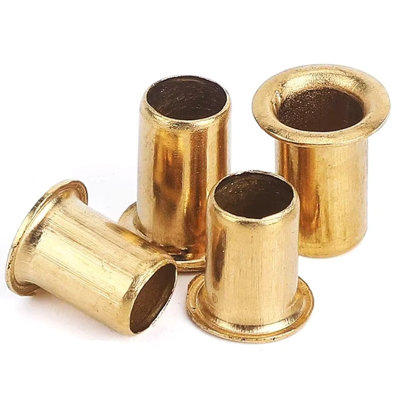 Huiruixin Messingnieten mit Cock-Eye-Knopf in Gold, Hohlkupfernieten aus Messing - Bild 2