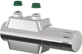 Flamco VARIODESIGN Einrohr-Ventilarmatur in Chrom, verchromte Winkelarmatur mit Thermostatkopf und Blende, einstellbar und entleerbar - Bild 1