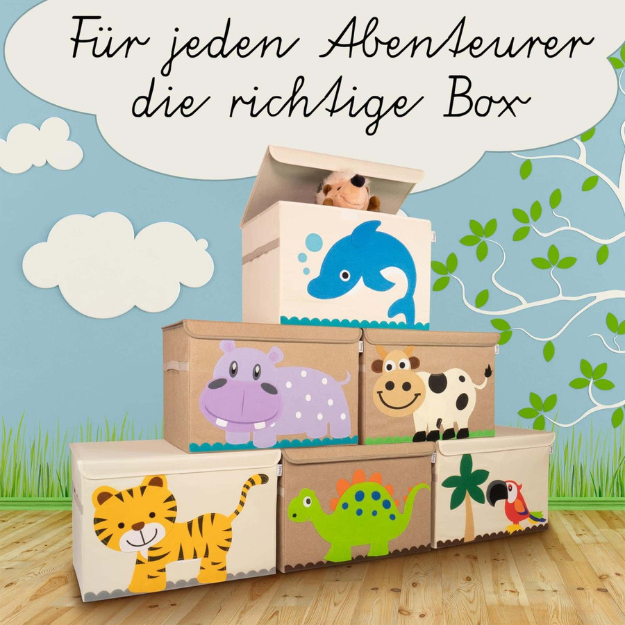 Lifeney Aufbewahrungsbox mit Deckel im Kuh-Design, groß, mehrfarbig, B/T/H: 51 x 36 x 36 cm - Bild 1