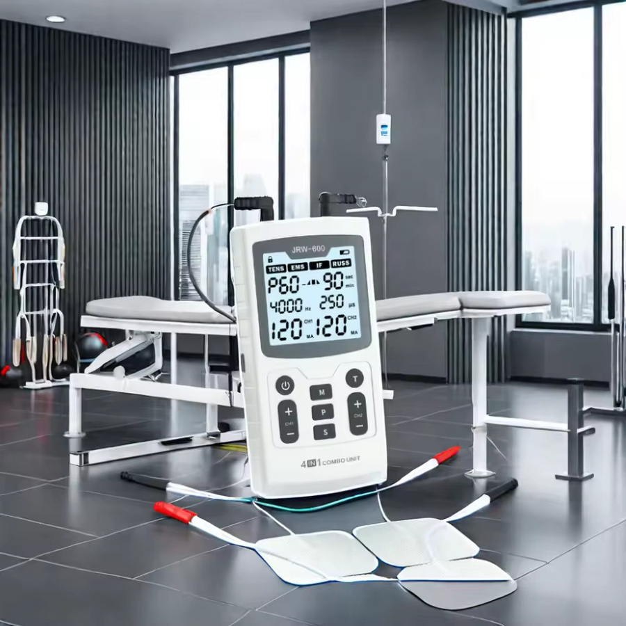 ShaxyMsc Elektrischer Muskeltherapie Stimulator mit Hochfrequenz-Interferential-Physiotherapie und EMS in Weiß - Bild 2