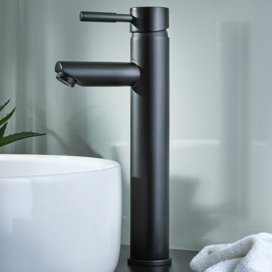 Hudson Reed Einhebelmischer Nox in Mattschwarz aus Messing für Aufsatzwaschbecken, Höhe: 31 cm - Bild 1