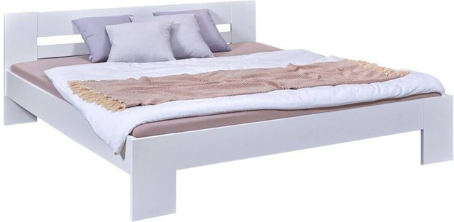 Bett Annik von Inter Link in Weiß, Modernes Doppelbett aus MDF, Breite: 180 cm, Tiefe: 200 cm - Bild 1