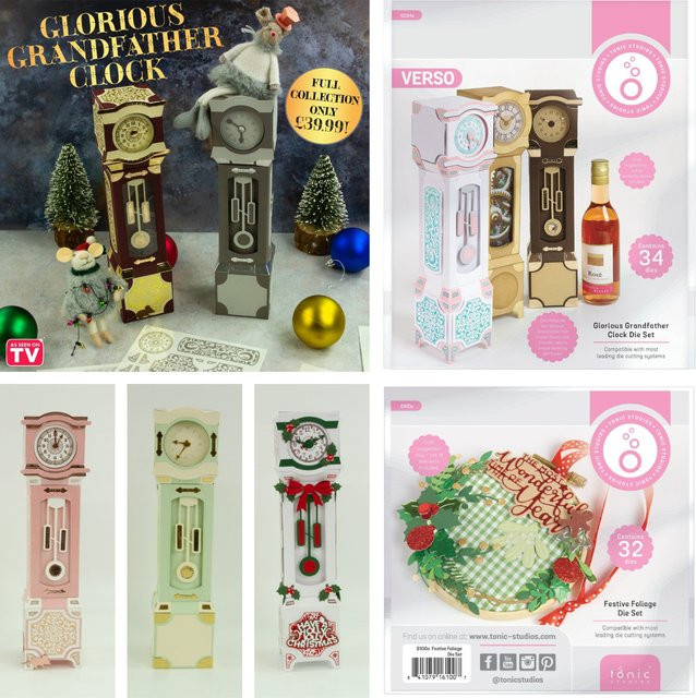 Tonic Metall-Stanzform Weihnachts-Standuhr für Scrapbooking und DIY Basteldekoration in Multicolour - Bild 1