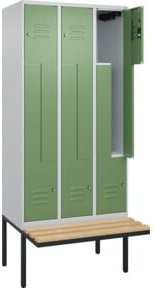 C+P Z-Spind Classic PLUS Sitzbank mit 6 Fächern und Zylinderschloss, Buche-Hartholz und Stahl, B/T/H: 212,0 x 90,0 x 81,5 cm - Bild 1