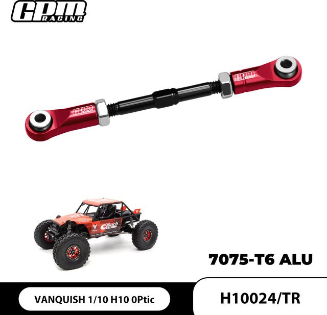 GPM 7075 Legierungs-Servo-Lenkgestänge für VANQUISH 1/10 H10 Optic, Metall, Rot - Bild 1