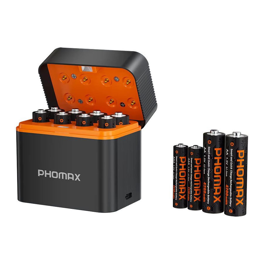 PHOMAX Lithium-Ionen-Akku AA und AAA, 1,5 V wiederaufladbare Batterien in Schwarz - Bild 4
