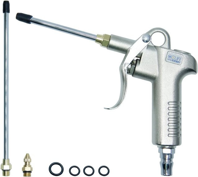 CCLIFE Druckluftpistole in Silber aus Metall mit 3 Düsen für industrielle Reinigung bis 10 Bar - Bild 1