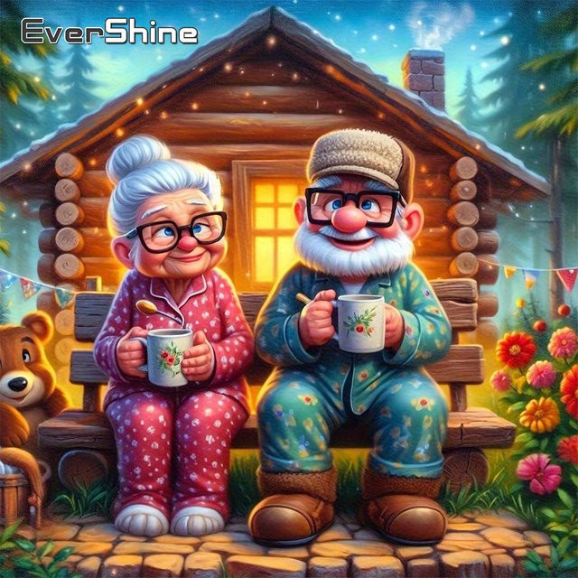 Evershine Kreuzstich-Set Cartoon-Porträt mit bedruckter Leinwand in Multicolour, Breite: 30 cm, Höhe: 30 cm - Bild 1