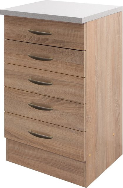 Flex-Well Classic Küchen-Schubkasten-Unterschrank Oslo in Sonoma Eiche, Breite: 50 cm - Bild 1