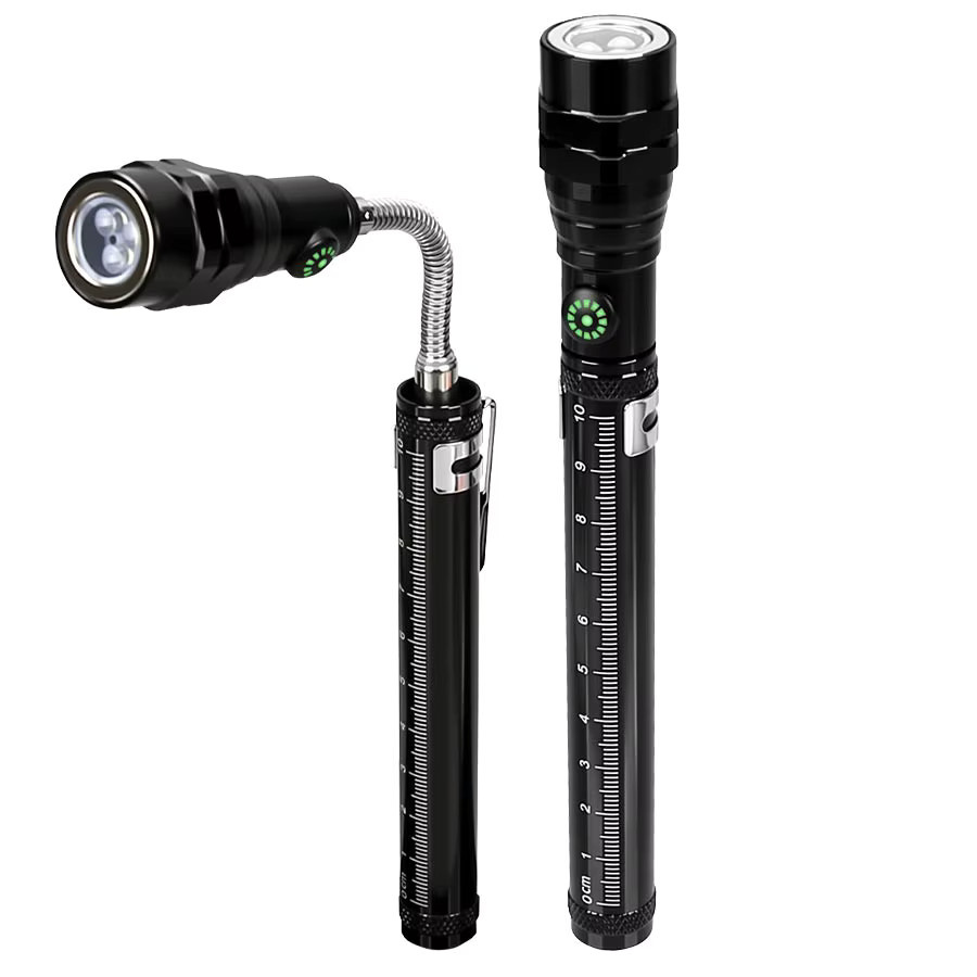 XIWANGFIRE Multifunktionale 3-LED-Arbeitsleuchte in Schwarz, biegbare magnetische Taschenlampe und wiederaufladbare Notleuchte für Autoreparatur und Camping - Bild 4