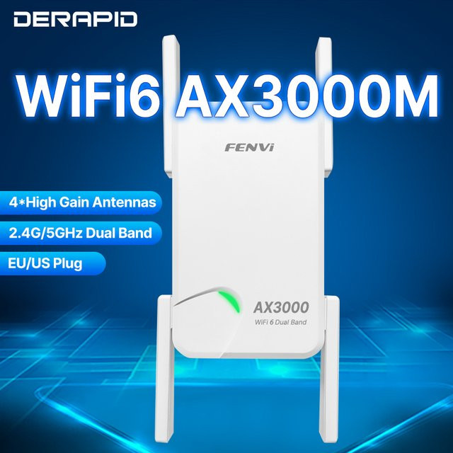 DERAPID AX3000 WiFi 6 Repeater Dual-Band Signalverstärker in Weiß - Bild 1
