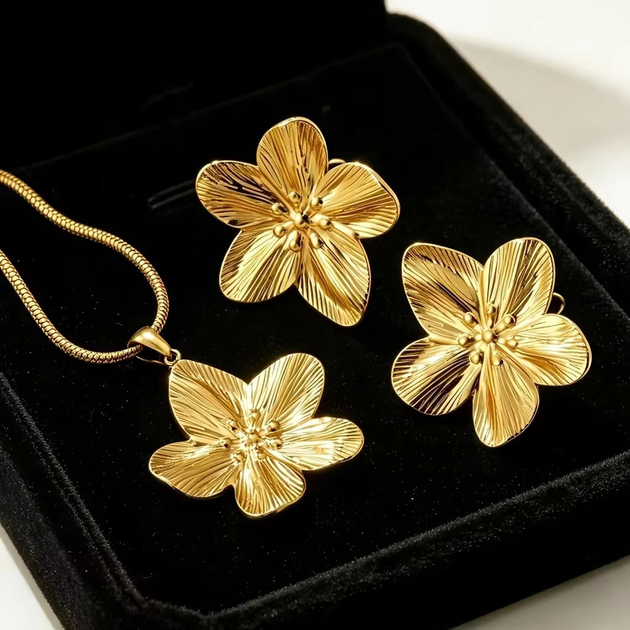 LUXUKISSKIDS Schmuck-Set, Ohrringe und Halskette, Edelstahl, Gold, Damen - Bild 2