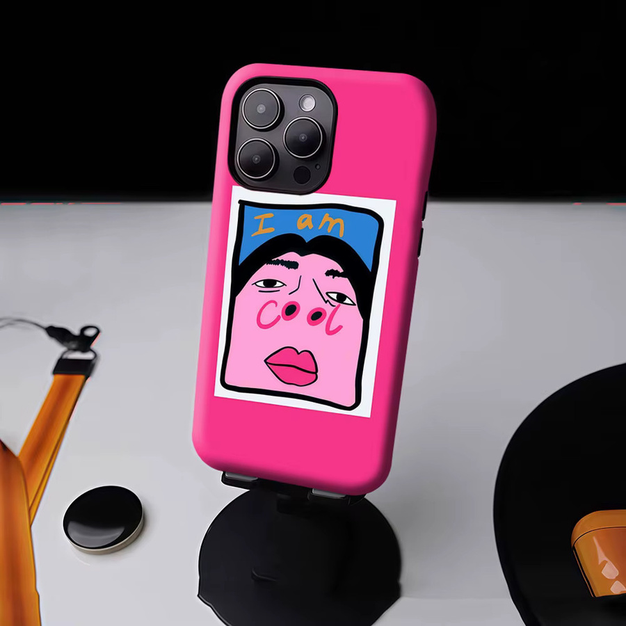 Aurbe Matte 2-in-1 MagSafe Hülle für iPhone 17 16 15 14 Plus Pro Max Stoßfeste Hartschale I Am Cool Pink - Bild 4