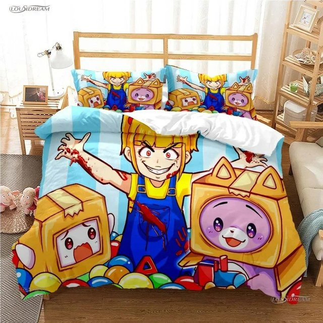 L-Lankybox Animationsfilm Bettwäscheset mit Bettdeckenbezug und Kissenbezügen, Mehrfarbig, B/H: 240 x 210 cm - Bild 1
