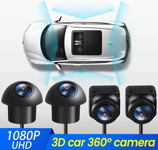 AUTOSHARK 360 Grad Auto Rückfahrkamera System mit 1080p Full HD Panorama Vogelansicht in Schwarz für Android-Radios - Bild 1