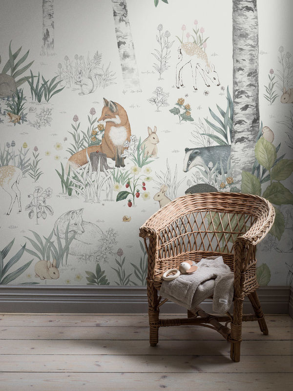 Boråstapeter Mural Magic Forest 7481 Fototapete Vlies mit Waldmotiv in Grau für Kinderzimmer und Spielbereiche - Bild 2