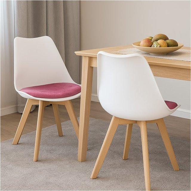 HTI-Living Esszimmerstuhl Atlanta 2er Set aus Samt in Weiß/Pink - Bild 1