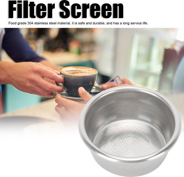 Qiilu Edelstahl Kaffee Filter Korb 53mm für Espresso Siebträger in Silber - Bild 1