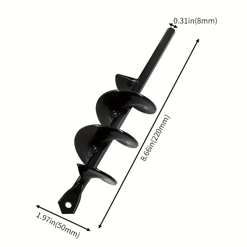 LUSQI Garten-Erdbohrer aus Metall in Schwarz als manueller Spiralbohrer und Lochgräber zum Pflanzen und zur Bodenlockerung - Bild 6