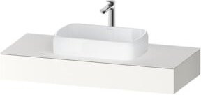 Duravit Konsole Qatego in Weiß Supermatt mit einem Ausschnitt, B/T/H: 120 x 55 x 17 cm - Bild 1