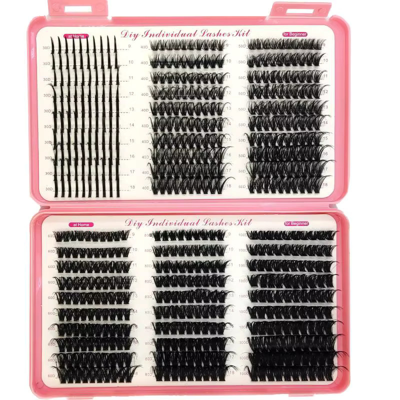 AMSDCN Künstliche Wimpern, 3D-Pfropfen, Mixed Cluster, Nerz-Look - Bild 6