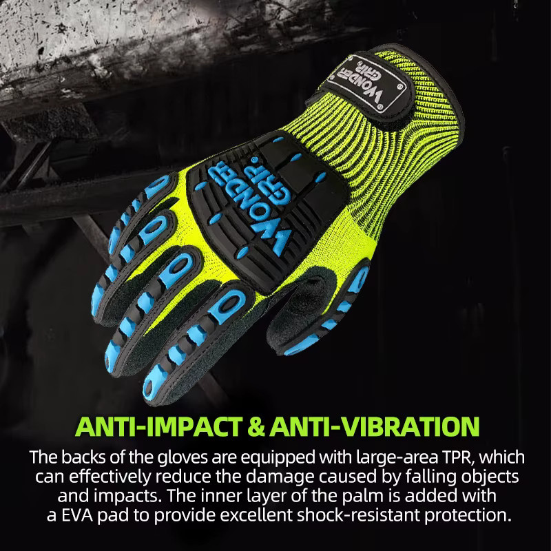 Wonder Grip Anti-Schlag- und Vibrations-Sicherheitsarbeitshandschuhe mit PVC-Knöchel und Nitril-Handflächenbeschichtung in Multicolour - Bild 2