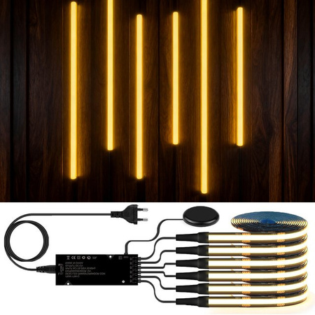 CHNAITEKE RGB COB LED Lichtleiste 12V, Dimmbare Mehrfarbige Wandpaneel-Dekorlampe mit Touch-Schalter, Schwarz, für TV-Schrank-Hintergrundbeleuchtung