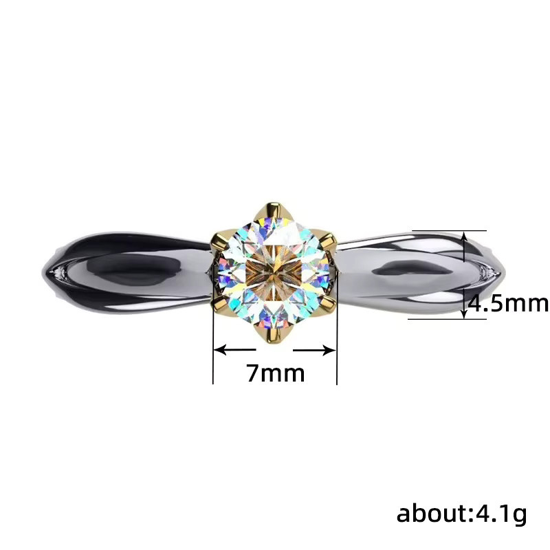 Huitan Verlobungsringe, Bicolor, Zirkonia, Damen - Bild 5