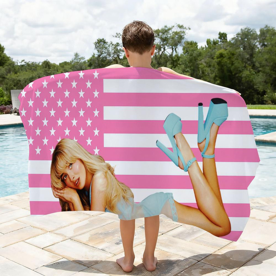Singer S-Sabrina C-Carpenter Strandtuch schnelltrocknend und saugfähig für Sport, Fitness und Schwimmen, Breite: 30 cm, Höhe: 60 cm - Bild 2