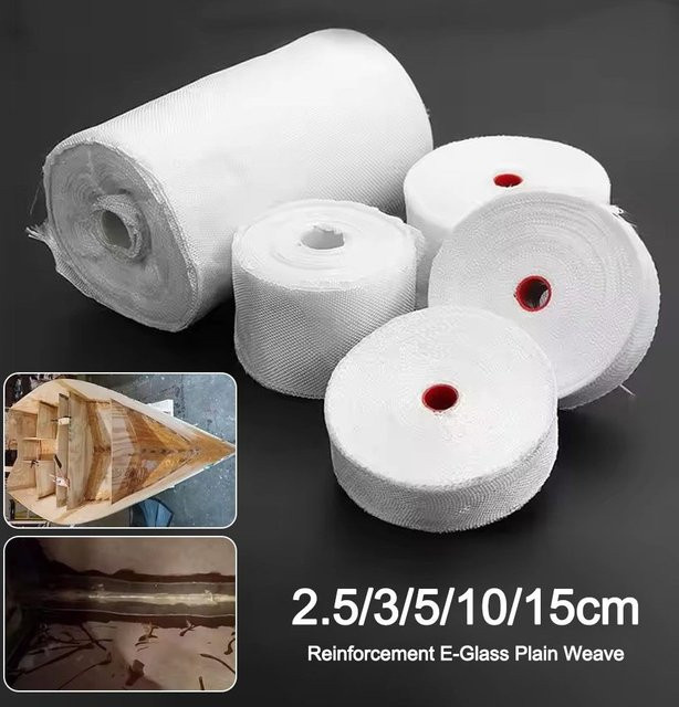E-Glas Glasfasergewebe-Band in Weiß, Leinwandbindung, Länge: 30 m - Bild 1