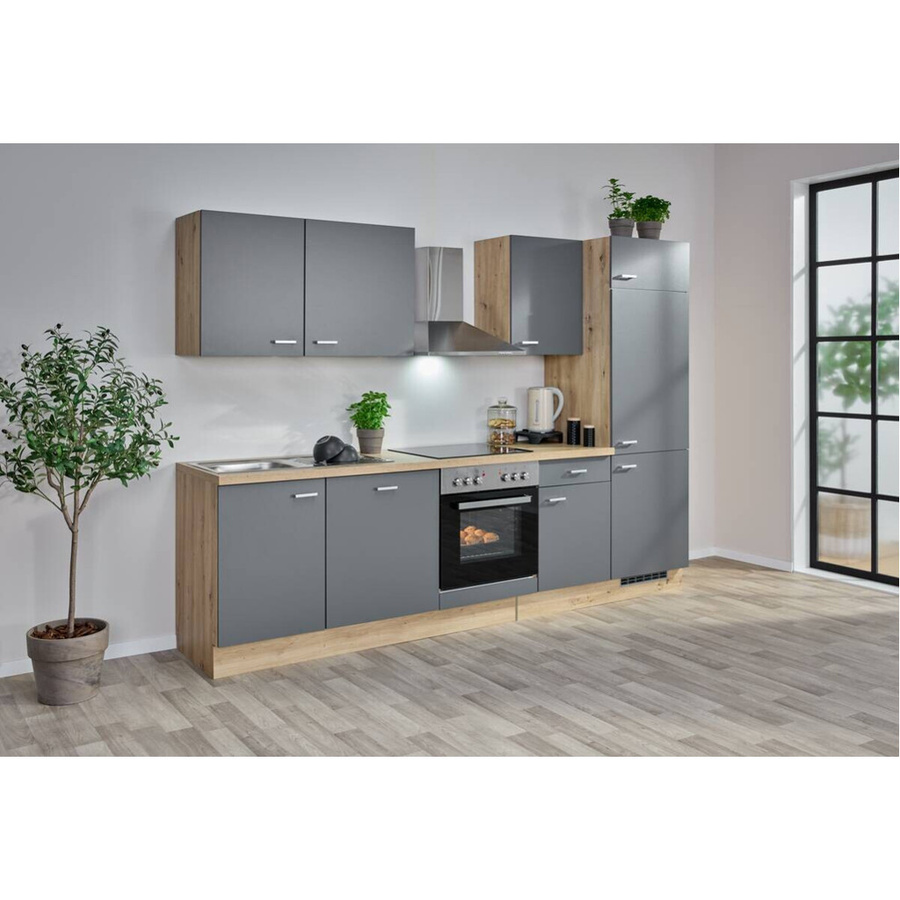 MENKE Küchenblock Gia in Grau mit Eiche Artisan Nachbildung, modern und freistehend, B/H/T: 280 x 200 x 60 cm - Bild 2
