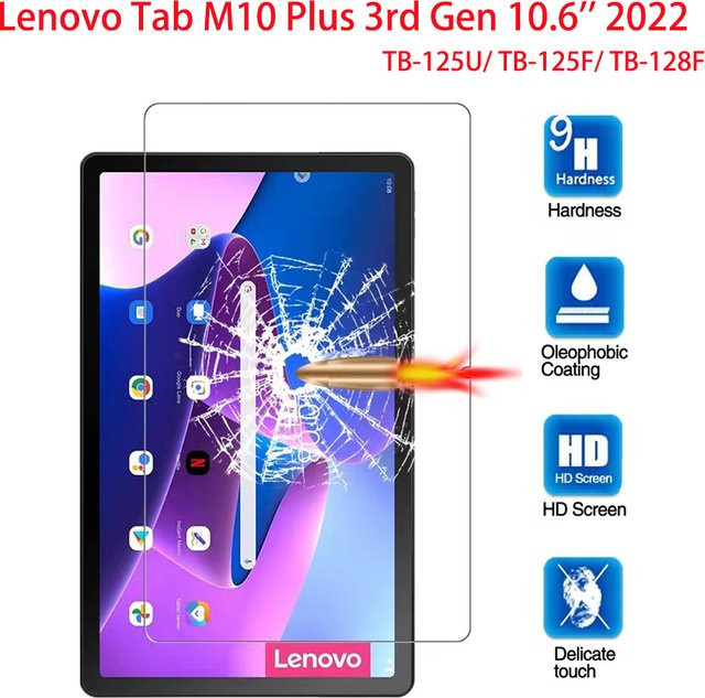 Lenovo Tab M10 Plus 3. Generation 10,6 Zoll Schutzfolie aus gehärtetem Glas, transparent - Bild 1