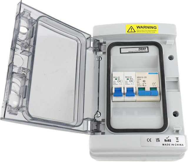 Wasserdichte Verteilerbox von Koogeelife aus ABS und PC in Grau für 230V Leitungsschutzschalter und Verteilerschutzkästen - Bild 1