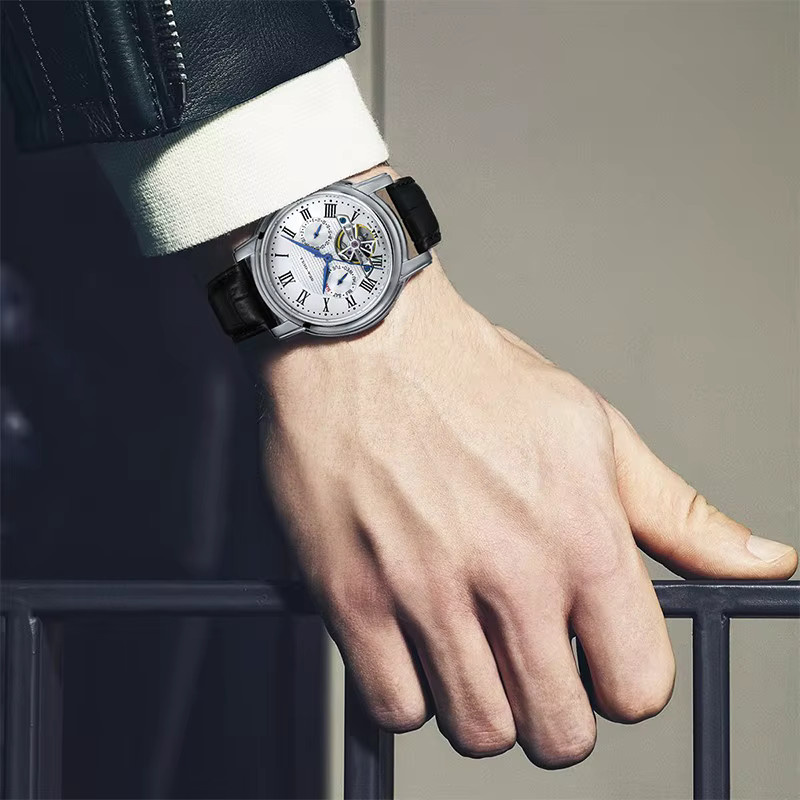 Seagull Armbanduhr, Automatik, Edelstahl, Leder, Herren - Bild 3
