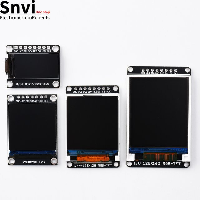 Snvi TFT IPS LCD Display Modul mit 7P SPI Schnittstelle und ST7735 ST7789 Treiber in Schwarz für Arduino ESP32 - Bild 1