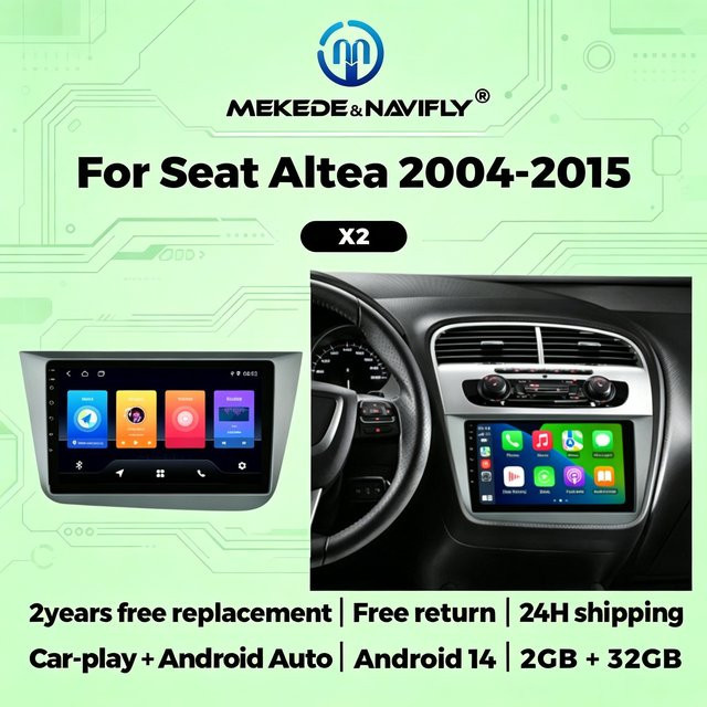STRONGNAVI Android Autoradio mit GPS und Bluetooth für Seat Altea XL und Toledo 2004-2015, 9 Zoll Multimedia-Player, Schwarz - Bild 1