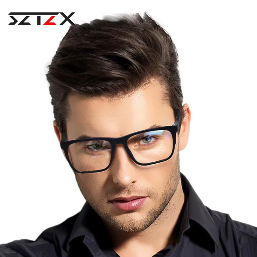 SZTZX Lesebrille, quadratisch, TR90, Vollrand, schwarz, Blaulichtfilter - Bild 2