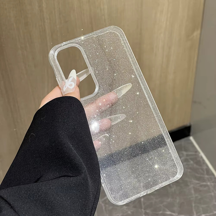 Caynes Luxus Bling Glitter Handyhülle für Samsung Galaxy A55 5G A56 A36 A54 A15 A16 A24 A25 A12 A05 A06 A05s, stoßfeste transparente TPU Abdeckung, Farbe: Transparent - Bild 3