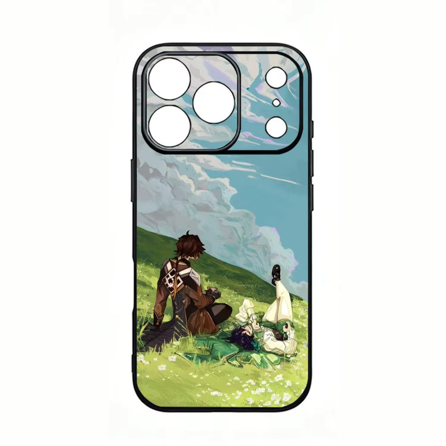 Stoßfeste Genshin Venti Handyhülle in Schwarz Matt für Apple iPhone 17, 16, 15 und 14 Pro Max - Bild 5