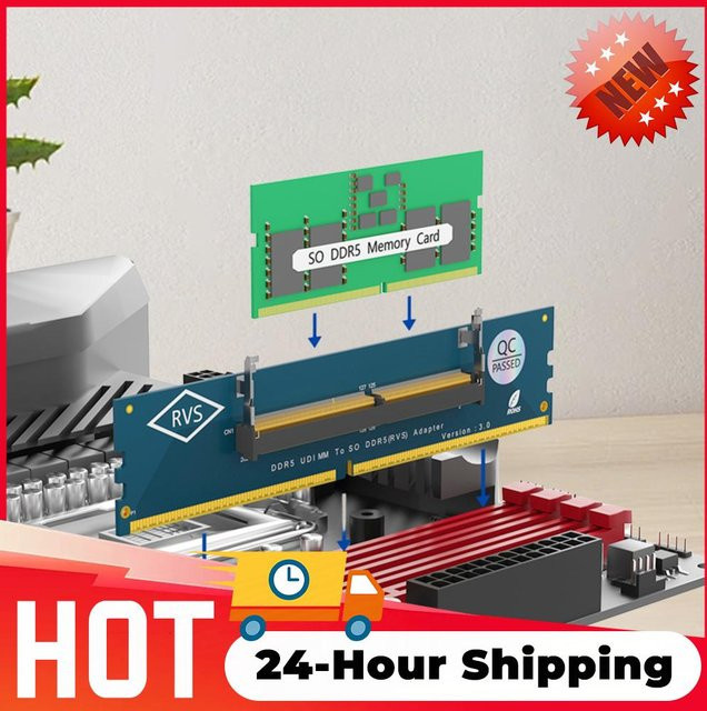 APWIKOGER DDR5 SO-DIMM zu PC DIMM Adapterkarte für Gaming Laptop und Desktop RAM in Blau - Bild 1